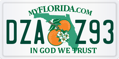 FL license plate DZAZ93