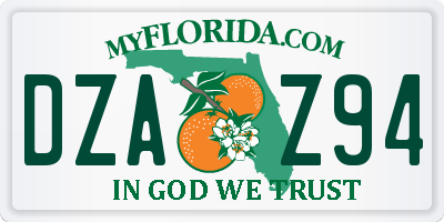 FL license plate DZAZ94