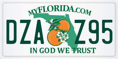 FL license plate DZAZ95