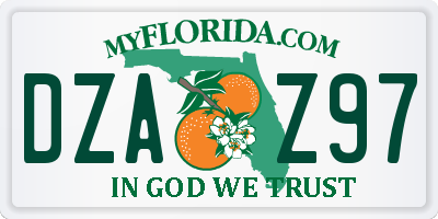 FL license plate DZAZ97