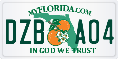 FL license plate DZBA04