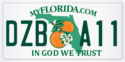 FL license plate DZBA11