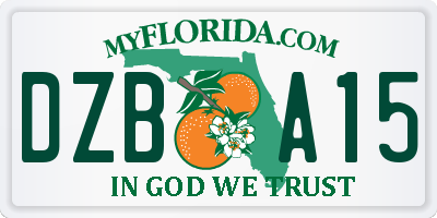 FL license plate DZBA15