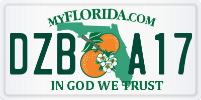FL license plate DZBA17