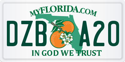 FL license plate DZBA20