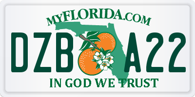 FL license plate DZBA22