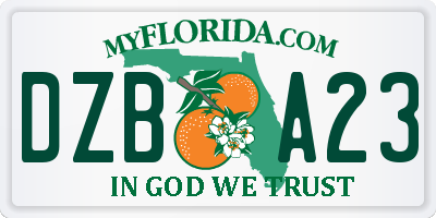 FL license plate DZBA23
