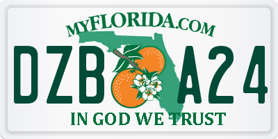 FL license plate DZBA24