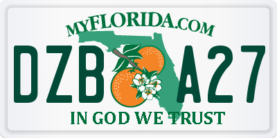 FL license plate DZBA27