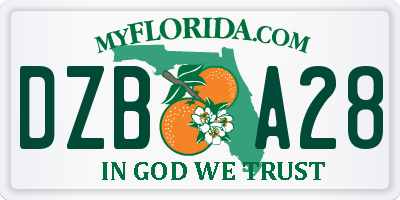 FL license plate DZBA28