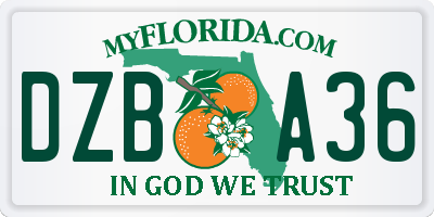 FL license plate DZBA36