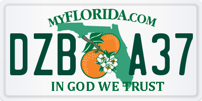 FL license plate DZBA37