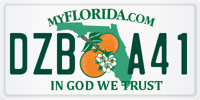 FL license plate DZBA41