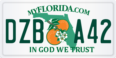 FL license plate DZBA42