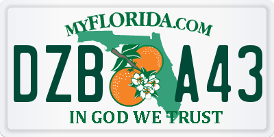 FL license plate DZBA43