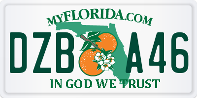FL license plate DZBA46