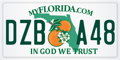 FL license plate DZBA48