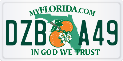 FL license plate DZBA49