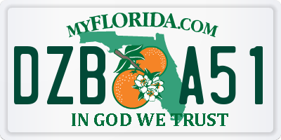 FL license plate DZBA51