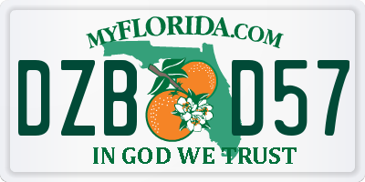 FL license plate DZBD57
