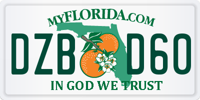 FL license plate DZBD60