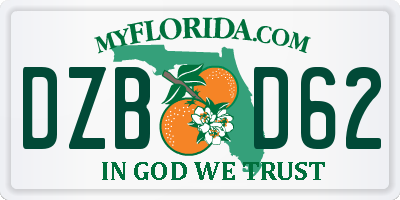 FL license plate DZBD62