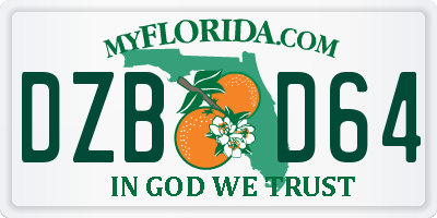 FL license plate DZBD64