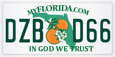 FL license plate DZBD66