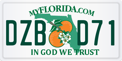 FL license plate DZBD71