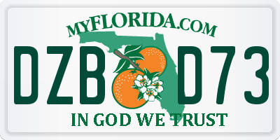FL license plate DZBD73