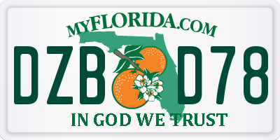FL license plate DZBD78
