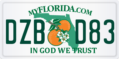 FL license plate DZBD83