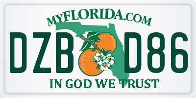 FL license plate DZBD86