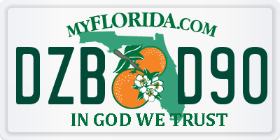 FL license plate DZBD90