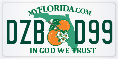 FL license plate DZBD99