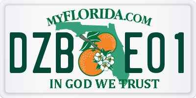 FL license plate DZBE01
