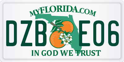 FL license plate DZBE06