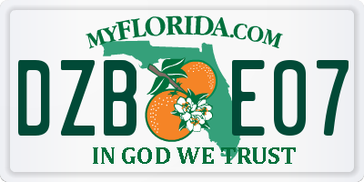 FL license plate DZBE07