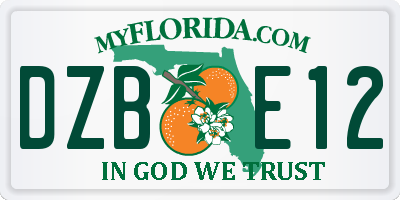 FL license plate DZBE12