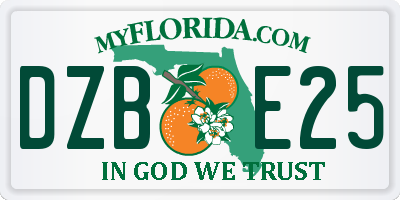 FL license plate DZBE25