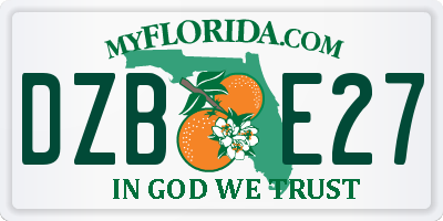 FL license plate DZBE27