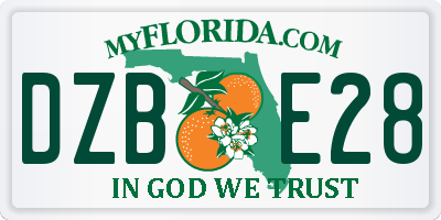 FL license plate DZBE28