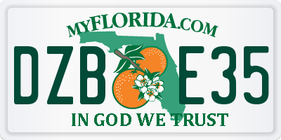 FL license plate DZBE35