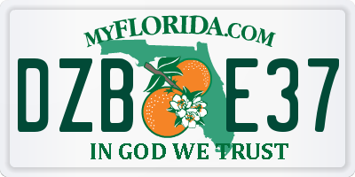 FL license plate DZBE37