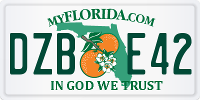FL license plate DZBE42