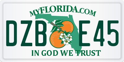 FL license plate DZBE45