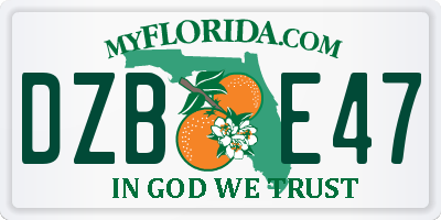 FL license plate DZBE47