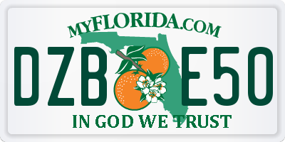 FL license plate DZBE50