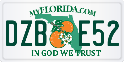 FL license plate DZBE52