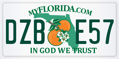 FL license plate DZBE57